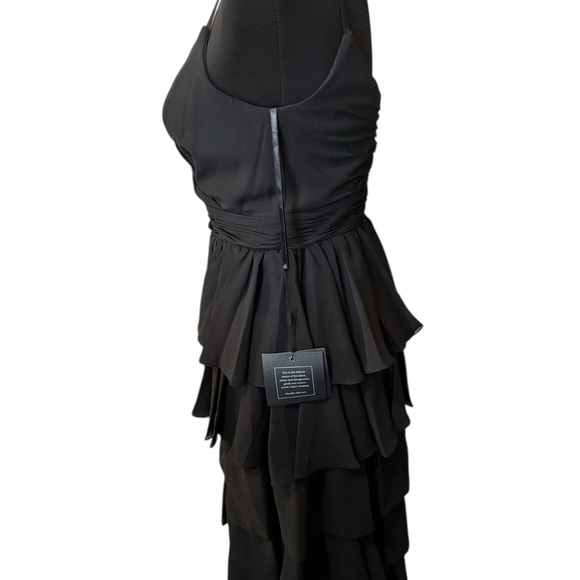 IEENA for Mac Duggal Black Tiered Midi Dress Ruffle Cocktail Size 4 NWT Formal - Picture 8 of 15